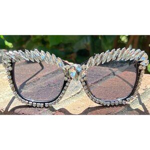 ***SOLD***Trendy Black Rhinestone Crystal Sunglasses***SOLD***